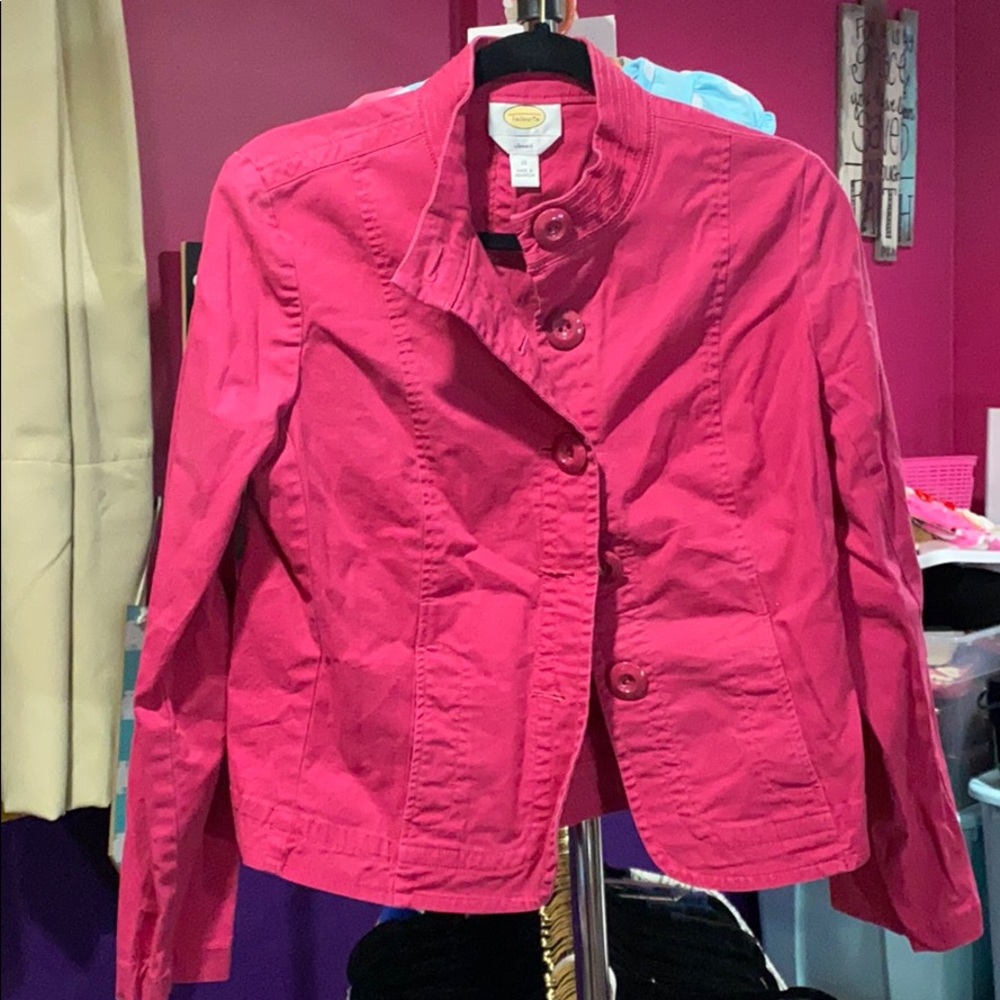 Pink button down jacket